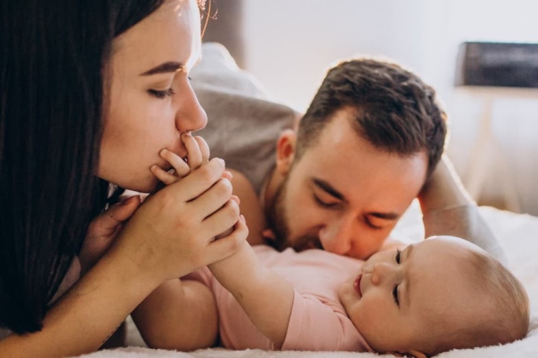 Benessere in famiglia con neonato