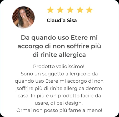 recensione positiva del purificatore aria etere